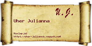 Uher Julianna névjegykártya